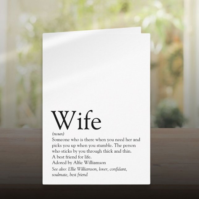 Personalised Wife Definition Love Quote Card (Personalized Wife Definition Love Quote Card)
