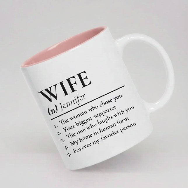 Personalised Wife Definition Mug Newlyweds Gift (Wife Definition Coffee Mug Birthday Gift for Her, Personalized Wife and Husband Mug Wedding Gift)