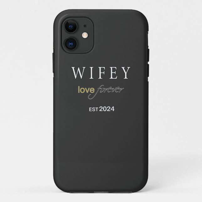 Personalised Wifey eternal Love registration date Case-Mate iPhone Case (Back)