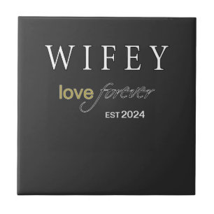 Personalised Wifey eternal Love registration date Ceramic Tile