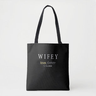 Personalised Wifey eternal Love registration date Tote Bag