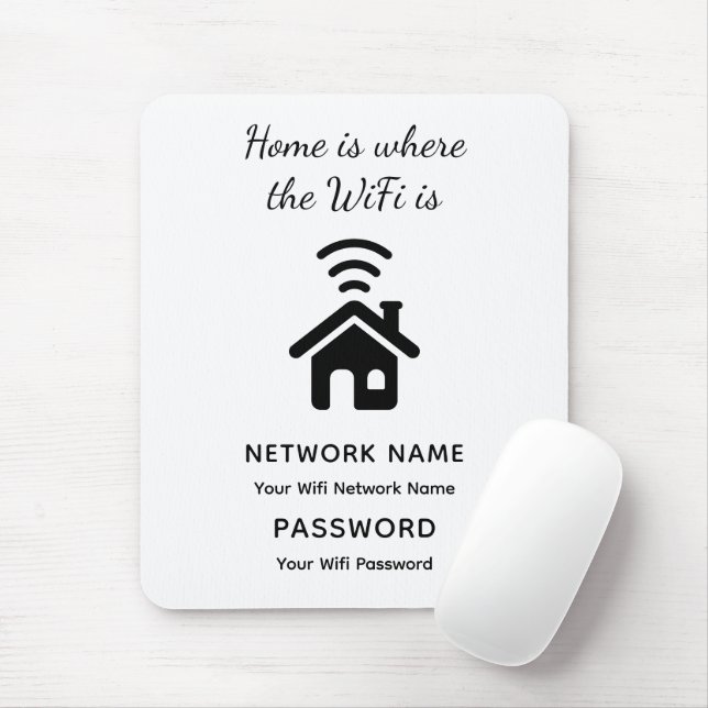 Personalised Wifi Password & Network for Guests  Mouse Pad (With Mouse)