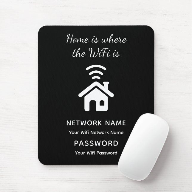 Personalised Wifi Password & Network for Guests  Mouse Pad (With Mouse)