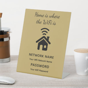 Personalised Wifi Password & Network for Guests Pedestal Sign