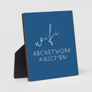 Personalised WiFi Password Sign Blue Plaque