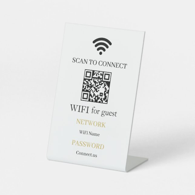 Personalised WiFi QR Code Network Pedestal Sign (Front)