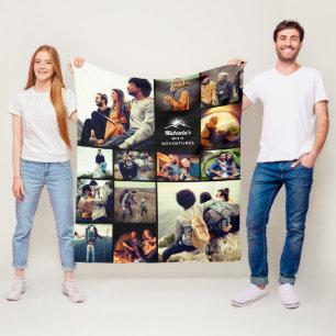Personalised "Wild Adventures" Photo Collage Fleec Fleece Blanket