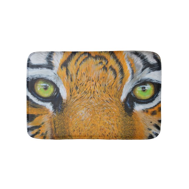 Personalised Wild Animal Tiger Eyes Bath Mat (Front)