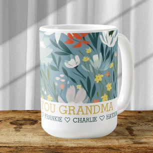 Personalised Wild Flower Add Your Own Text Coffee Mug