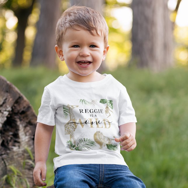 Personalised 'Wild One' Jungle/Safari Baby T-Shirt (Creator Uploaded)
