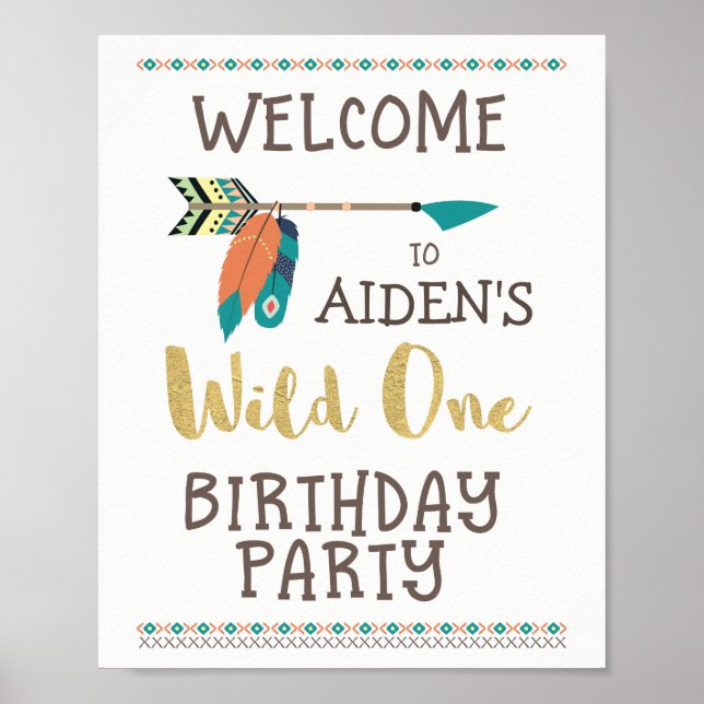 Personalised Wild One Welcome Party Poster (Front)