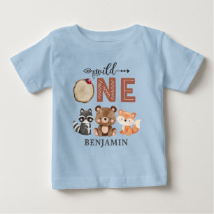 Personalised WILD ONE Woodland First Birthday Baby Baby T-Shirt