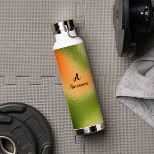 Personalised Wild Rusty Olive Green Water Bottle