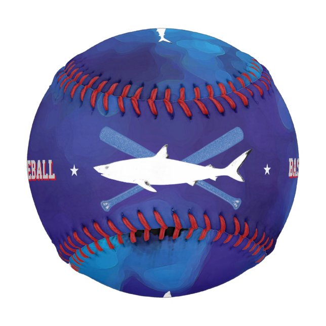 personalised wild shark blue baseball (Front)