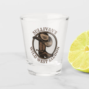 Personalised Wild West Saloon Western Cowboy Boots Shot Glass