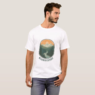 Personalised Wilderness Explorer Retro Mountain T-Shirt