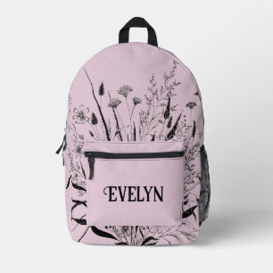 Personalised Wildflower Backpack Dusty Pink