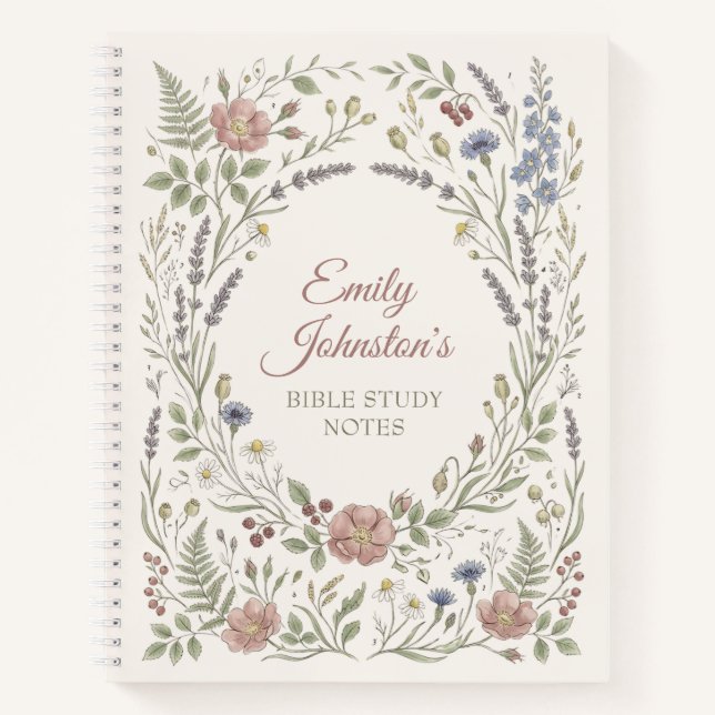 Personalised Wildflower Bible Study Notebook (Front)
