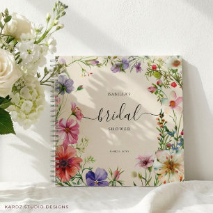 Personalised Wildflower Bridal Shower Guest Notebook