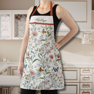Personalised Wildflower Butterfly Floral Garden  Apron
