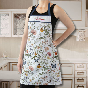 Personalised Wildflower Butterfly Floral Garden Apron