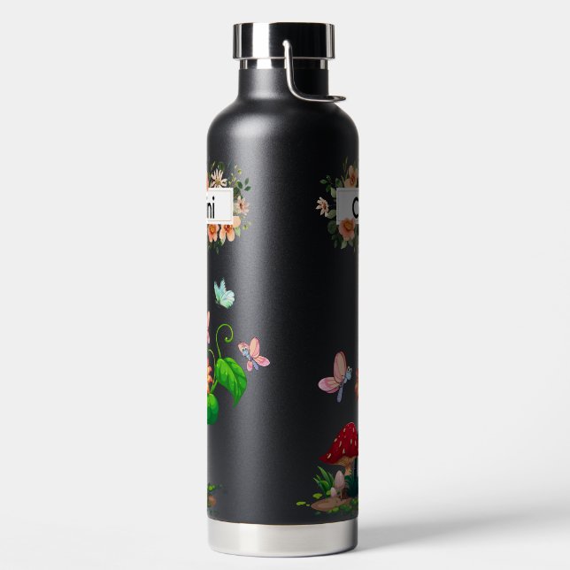 Personalised Wildflower Butterfly Garden Water Bottle (Left)