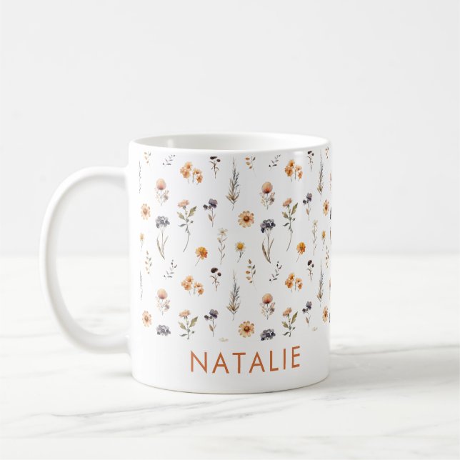 Personalised Wildflower Coffee Mug (Left)