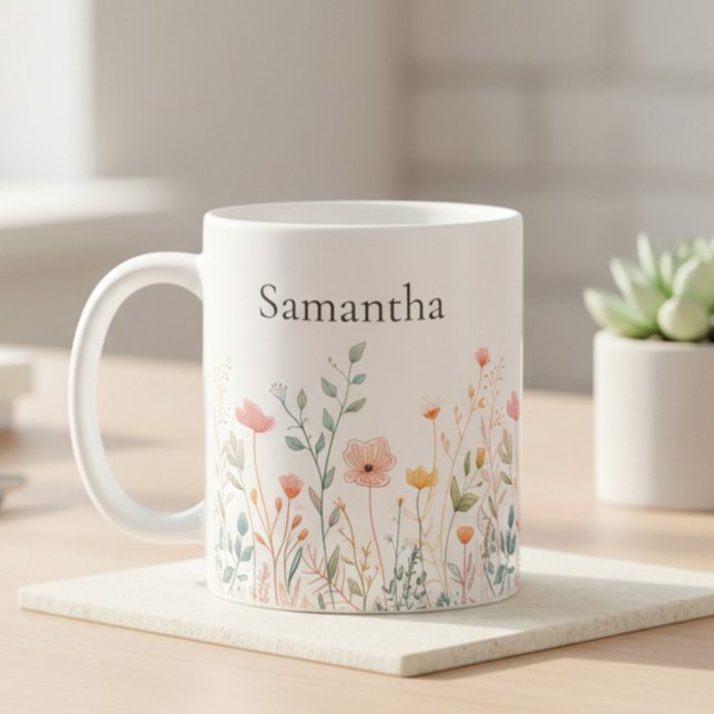 Personalised Wildflower Everyday Coffee Mug (Creator Uploaded)