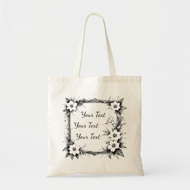 Personalised Wildflower Frame Tote Bag (Front)