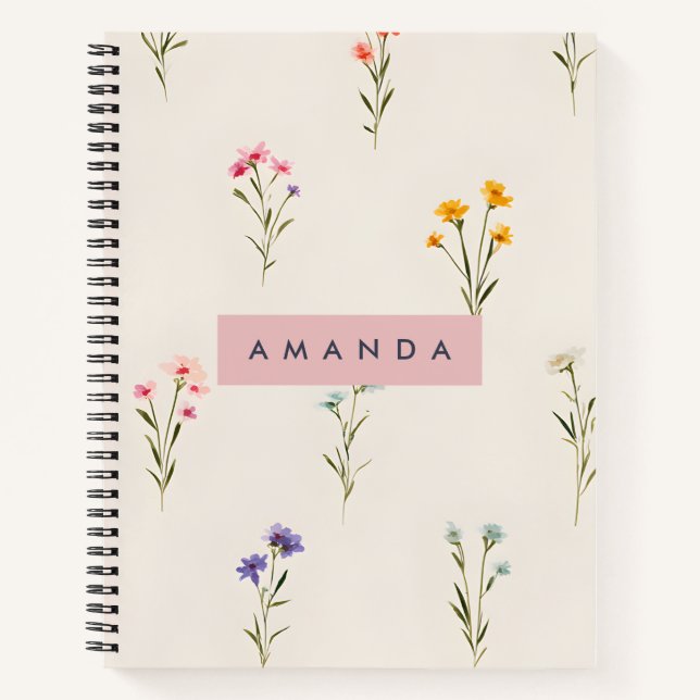 Personalised Wildflower Garden Design Notebook (Front)