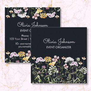 Personalised Wildflower Garden Square Business Card