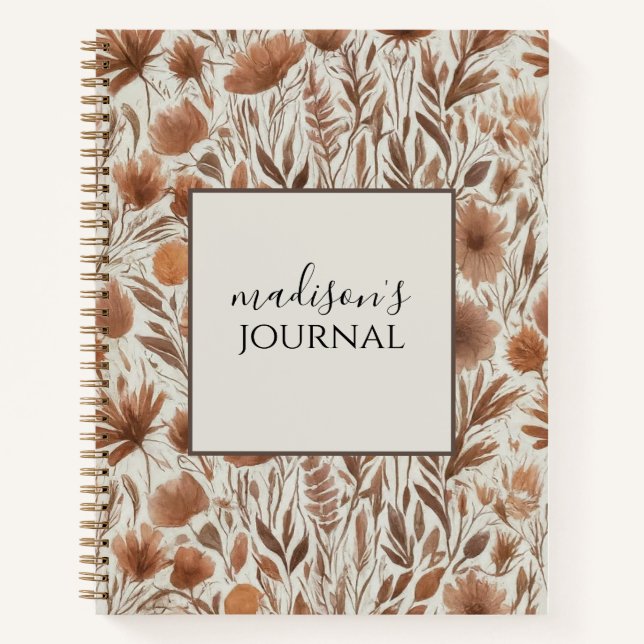 Personalised Wildflower Journal Notebook (Front)