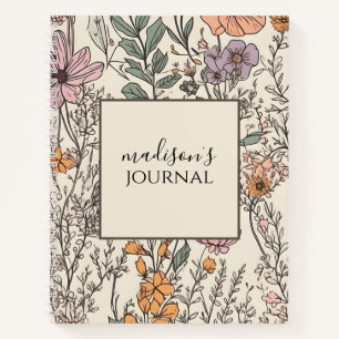 Personalised Wildflower Journal Notebook