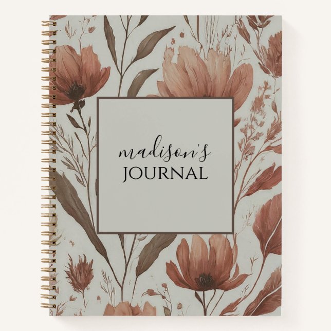 Personalised Wildflower Journal Notebook (Front)