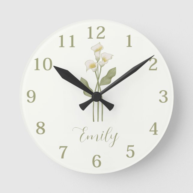  Personalised Wildflower Name Round Clock (Front)
