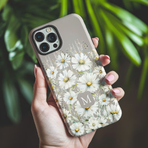 Personalised Wildflower Pattern on Beige iPhone 15 Pro Max Case