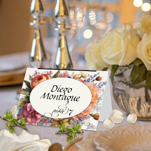 Personalised Wildflower Place Card - Cream