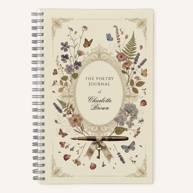 Personalised Wildflower Poetry Journal (Front)