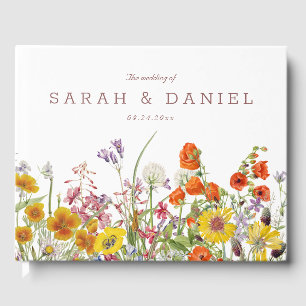 Personalised Wildflower Wedding Guest Book