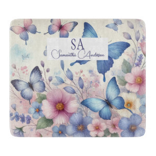 Personalised Wildflower with Monogram & Name  Cutting Board