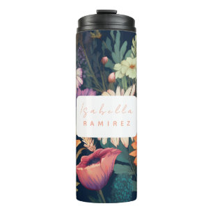 Personalised Wildflower with Name Thermal Tumbler
