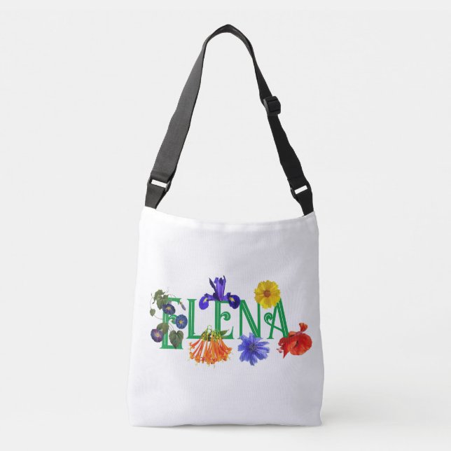 Personalised 'Wildflowers' Crossbody Bag (Front)