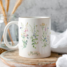 Personalised Wildflowers Floral Watercolor