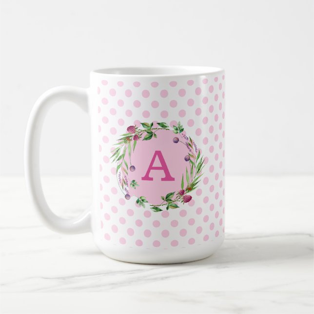 Personalised Wildflowers & Raspberries Coffee Mug (Left)