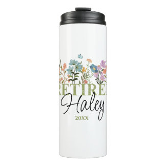 Personalised Wildflowers Retirement, Floral Retire Thermal Tumbler