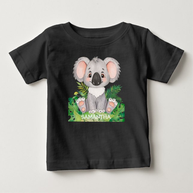 Personalised Wildlife Koala Baby Baby T-Shirt (Front)