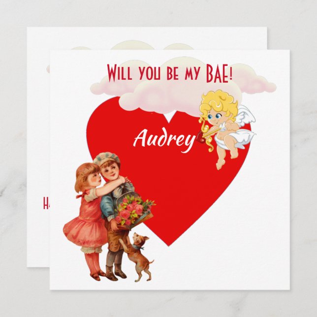 Personalised Will You Be My BAE Cupid Angel Clouds (Front/Back)