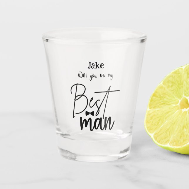 Personalised Will You Be My Best Man Shot Glass (Front)