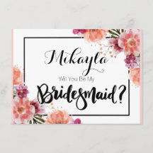 Personalised Will You Be My Bridesmaid Cards
