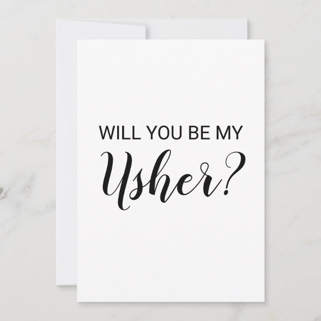Personalised Will you be my Usher card (Front)